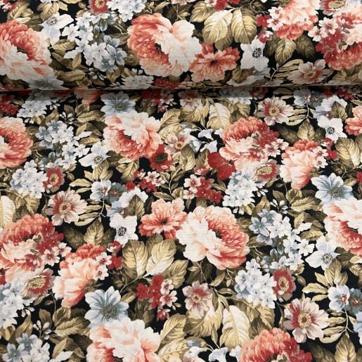 Siyah Çiçekli Duck Bezi