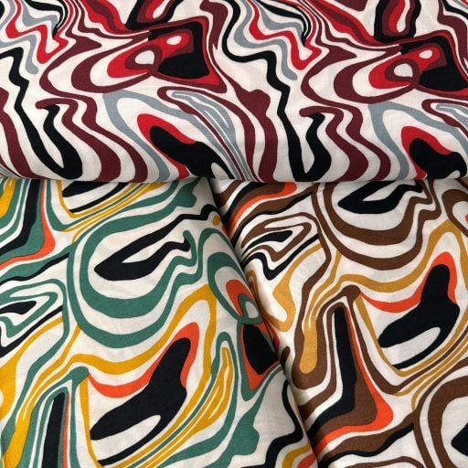 Ebruli Desen Viskon Kumaş