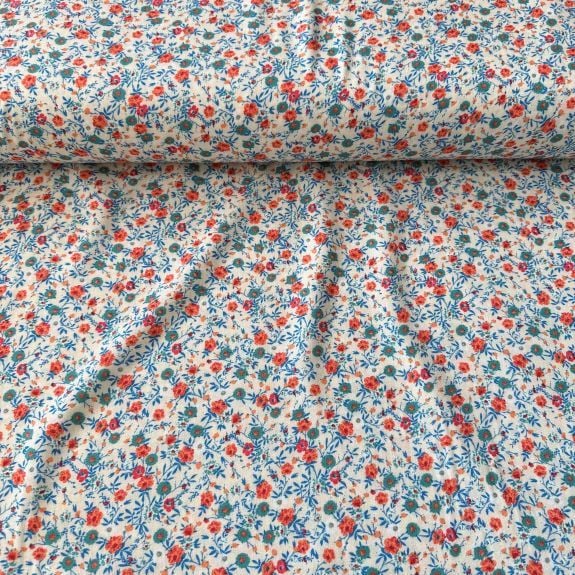 Krem Daisy Viskon Kumaş