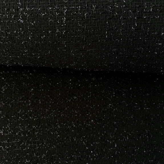 Elite Siyah Simli Şanel Kumaş