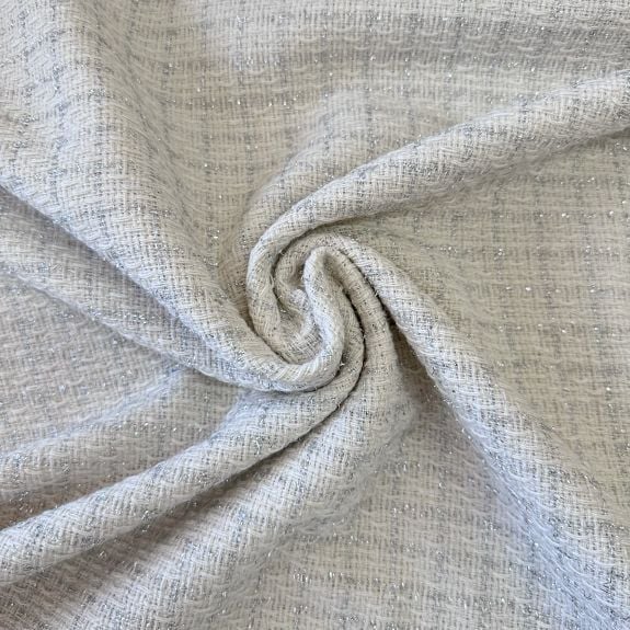 Elit Gümüş Simli Şanel Kumaş