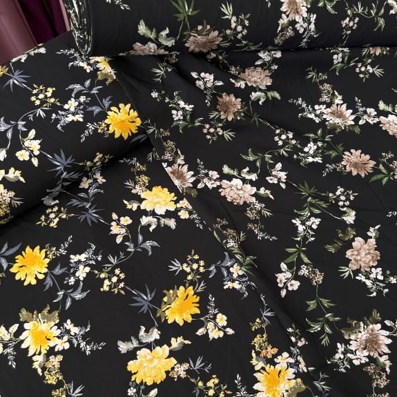 Büyük Orkide Desenli Viskon Kumaş