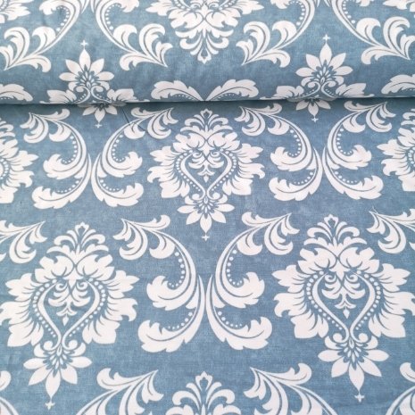 Osmanlı Desenli Duck Bezi Mint