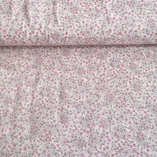 Begonvil Buketi Poplin Kumaş Pembe