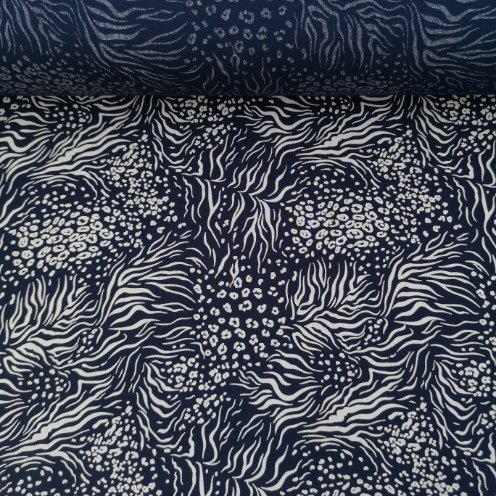 Yosunlar Tek En Viskon Kumaş Lacivert