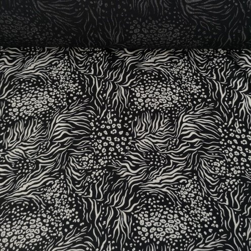 Yosunlar Tek En Viskon Kumaş Siyah