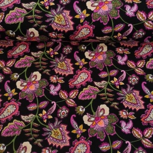 Çiçek Desenli Divitin-Pazen Kumaş Pembe