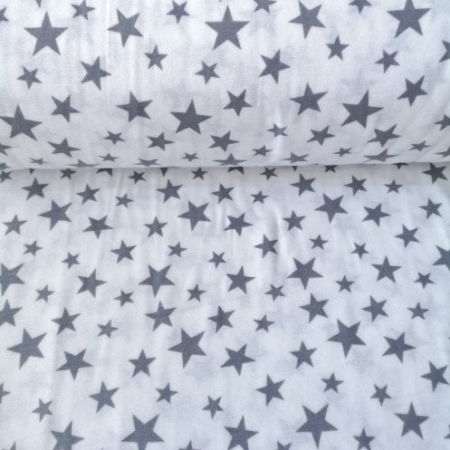 Karışık Yıldızlar Pazen Kumaş Beyaz