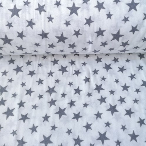 Karışık Yıldızlar Pazen Kumaş Beyaz