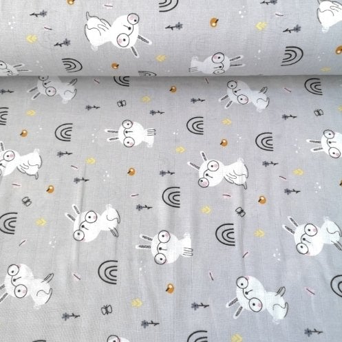 Gözlüklü Tavşancık Müslin Bezi Gri