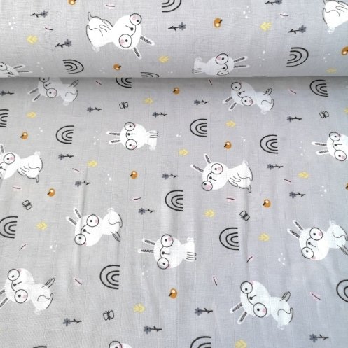 Gözlüklü Tavşancık Müslin Bezi Gri