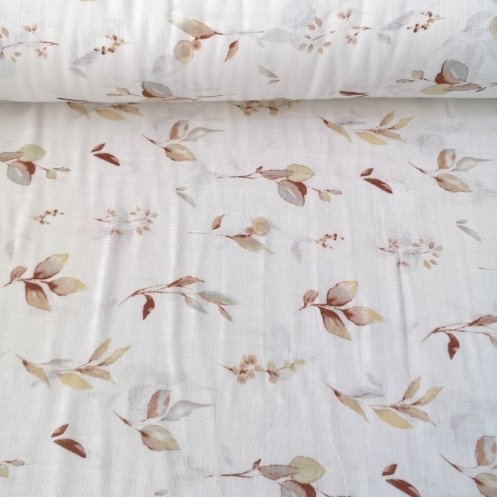 Zarif Dallar Müslin Bezi Kahverengi