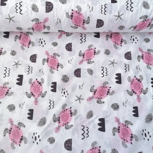 Caretta Caretta Poplin Kumaş Pembe