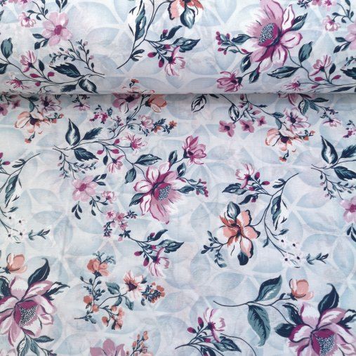 Zarif Karanfil Polycotton Poplin Mavi