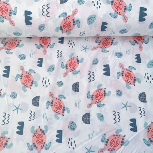 Caretta Caretta Poplin Kumaş Somon