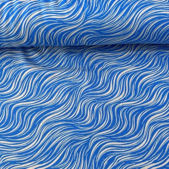 Fırça Desen Viskon Kumaş Mavi