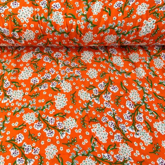 Yaz Neşesi Viskon Kumaş Turuncu