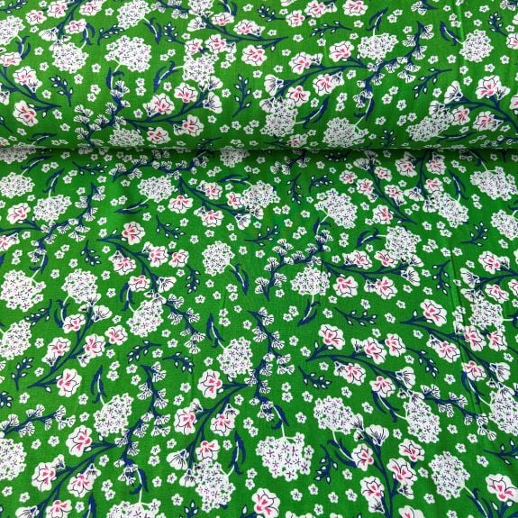 Yaz Neşesi Viskon Kumaş Yeşil