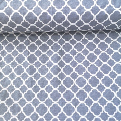 Gri Sur Desen Polycotton Poplin