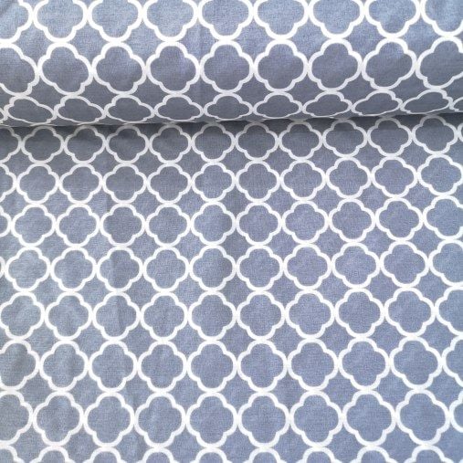 Gri Sur Desen Polycotton Poplin