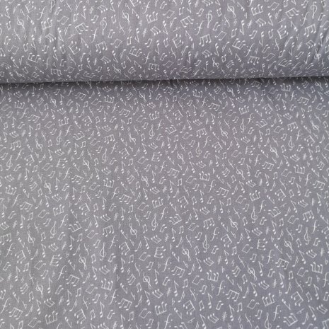 Notalar Poplin Kumaş Gri