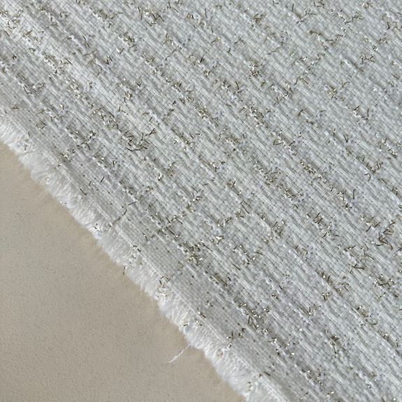 Ekru Gold Simli Chanel Kumaş