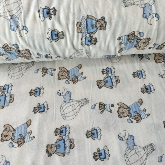 Mavi Minik Ayıcık Pazen Kumaş