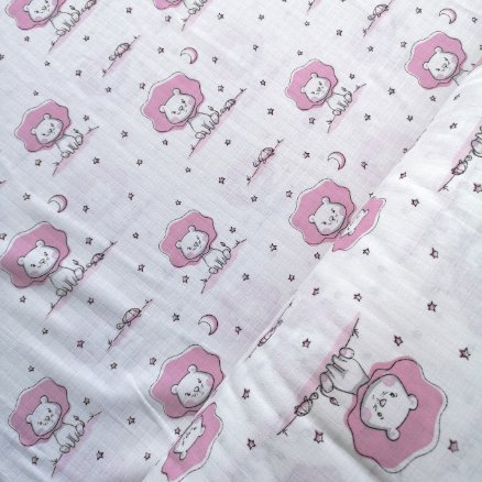 Aslan Kedicik Müslin Bezi Pembe