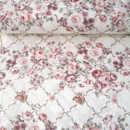 Pastel Güller Polycotton Poplin Kumaş