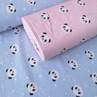 Sevimli Panda Poplin Kumaş