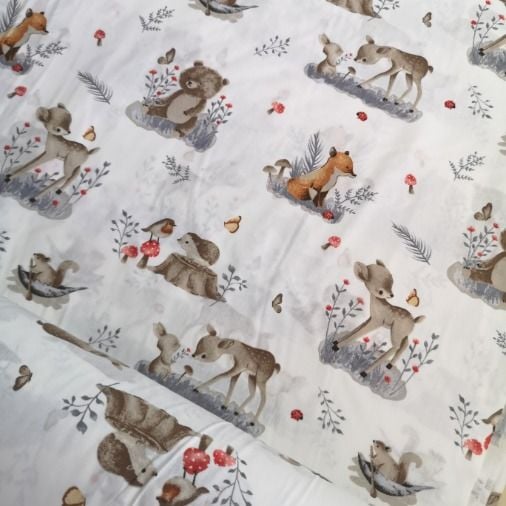 Minik Ceylan Ve Ayıcık Poplin Kumaş