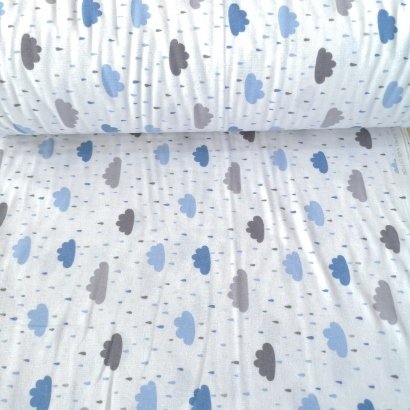 Yağmur Bulutları Pazen Kumaş Mavi