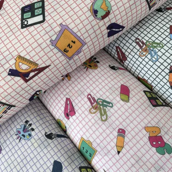 Okul Desen Raşel Kumaş Lila