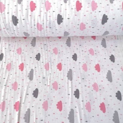 Yağmur Bulutları Pazen Kumaş Pembe