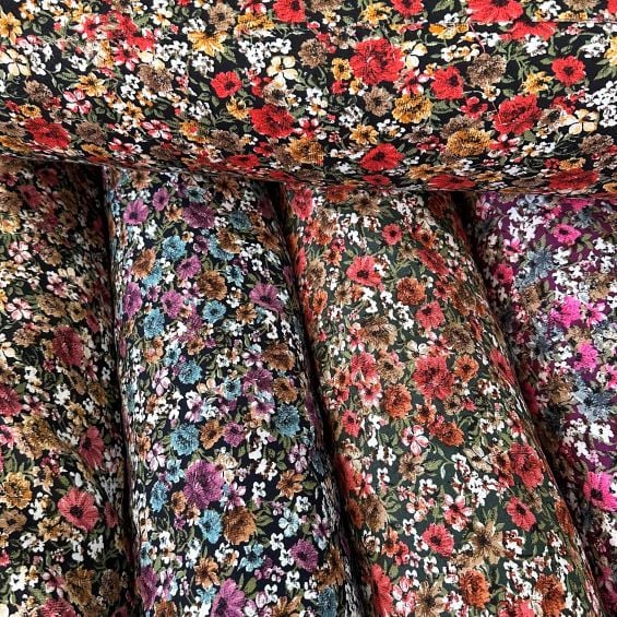 Çan Çiçekleri Tek En Viskon Kumaş