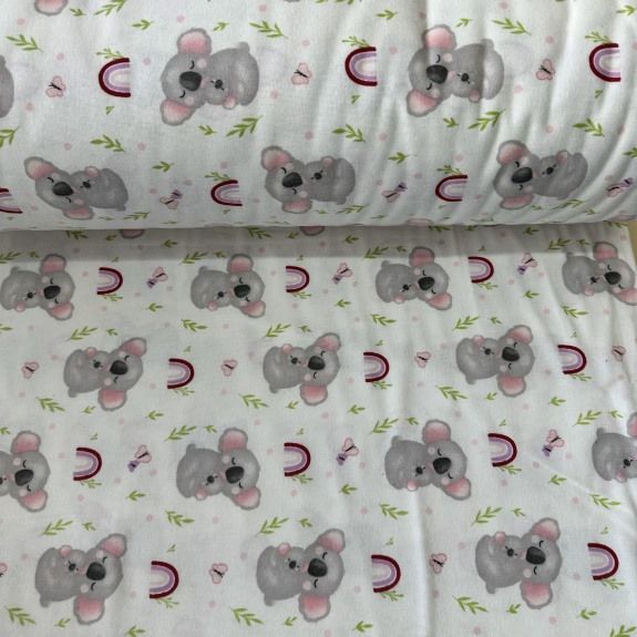 Pembe Tatlı Koala Pazen Kumaş