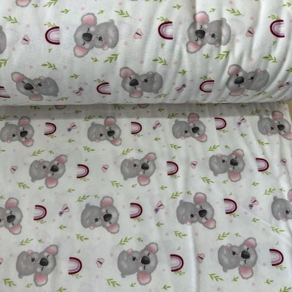 Pembe Tatlı Koala Pazen Kumaş