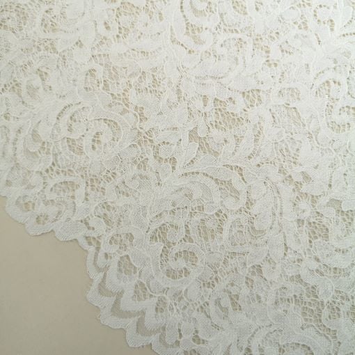 Krem Buket Desenli Kordoneli Dantel