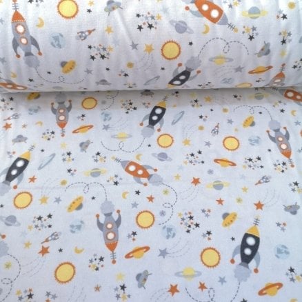 Uzay Yolculuğu Pazen Kumaş Sarı