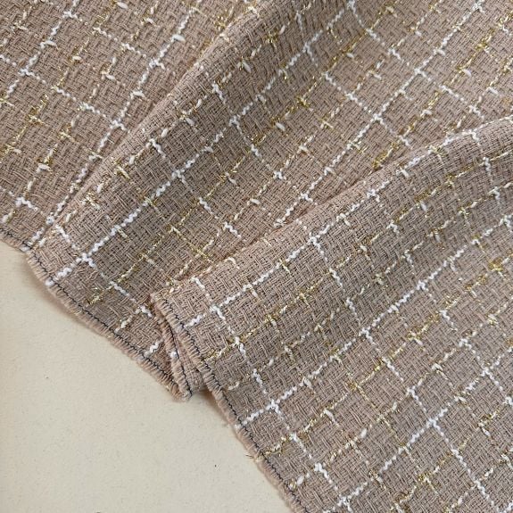 Elite Bej Simli Şanel Kumaş