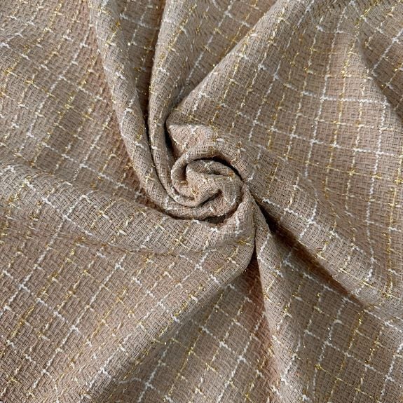 Elite Bej Simli Şanel Kumaş