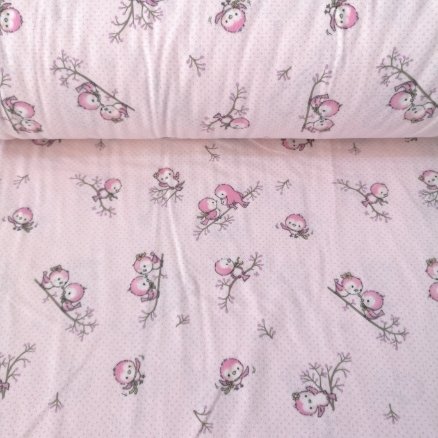 Minik Serçeler Pazen Kumaş Pembe