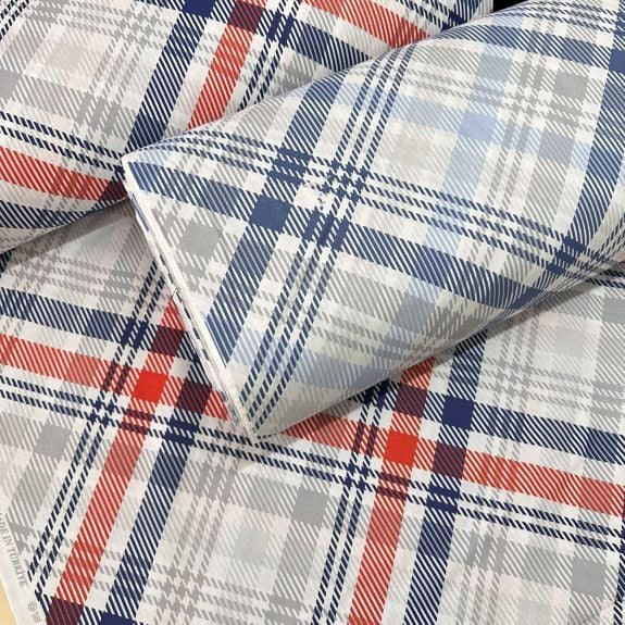 Balık Sırtı Kareli Poplin Kumaş