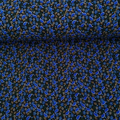 Minik Şal Desenli Divitin-Pazen Kumaş Mavi