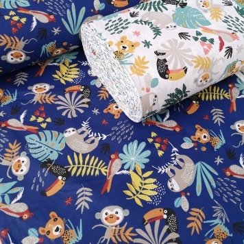 Tropik Hayvanlar Poplin Kumaş