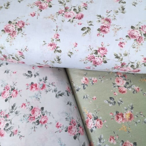 Pastel Çiçekler Poplin Kumaş