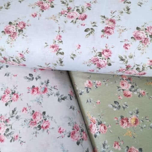 Pastel Çiçekler Poplin Kumaş