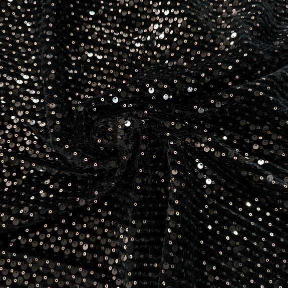 Bakır Pullu Kadife Kumaş