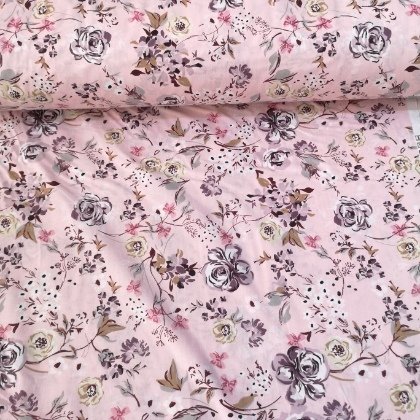 Sarmaşık Güller Poplin Pembe