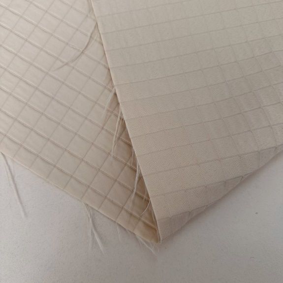Bej Kareli Kapitone Kumaş
